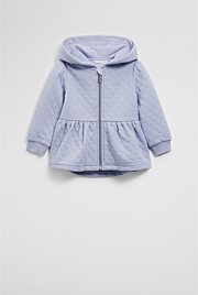 Organically Grown Cotton Blend Quilted Zip-Through Jacket