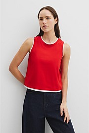 Australian Cotton Contrast Detail Tank