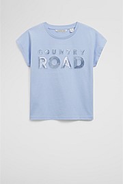 Organically Grown Cotton Sequin Logo T-Shirt