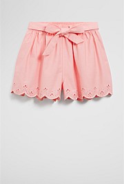Organically Grown Cotton Denim Broderie Short