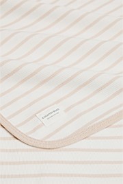 Organically Grown Cotton Stripe Rib Blanket