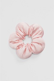 Satin Flower Scrunchie