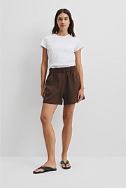 Organically Grown Linen Tie Detail Short