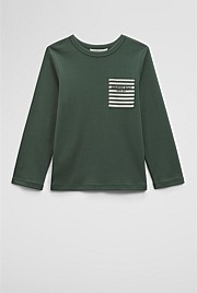 Cotton Long Sleeve Pocket T-Shirt