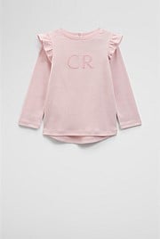 Long Sleeve Logo Frill T-Shirt