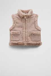 Reverse Faux Fur Vest