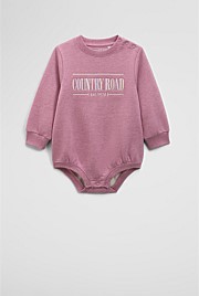 Organically Grown Cotton Logo Oversized Long Sleeve Bodysuit