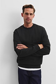 Australian Cotton Embossed Logo Crew Neck