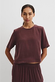 Short Sleeve Cupro Woven T-Shirt