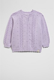 Organically Grown Cotton Cord Knit Cardigan