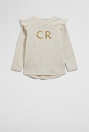 Australian Cotton Logo Frill T-Shirt