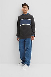 Teen Australian Cotton Stripe Textured Knit