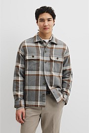 Regular Fit Cotton Blend Check Overshirt