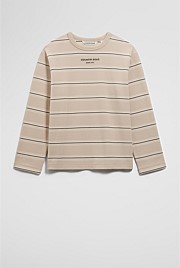 Organically Grown Cotton Stripe Long Sleeve Pique T-Shirt