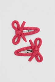 Knit Bow Clip Pack of 2
