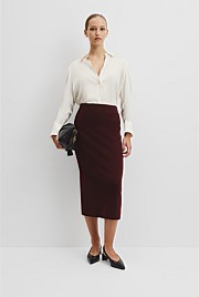 Compact Wool Knit Skirt
