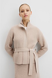 Australian Cotton Blend Belted Knit Jacket