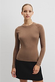 Merino Wool Silk Long Sleeve Knit