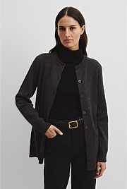 Compact Wool Longline Cardigan