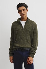 Merino Nep Quarter Zip Knit