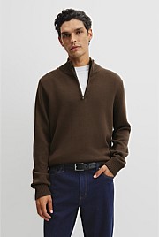 Australian Good Earth Cotton Half Zip Knit