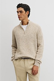 Merino Nep Quarter Zip Knit