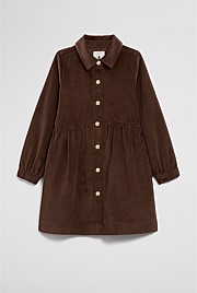 Organically Grown Cotton Cord Button Through Dress