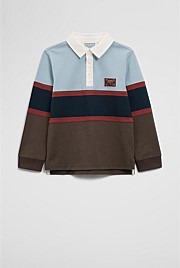 Organically Grown Cotton Panel Stripe Rugby