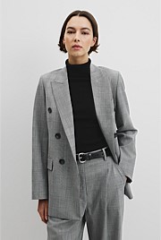 Glen Check Double Breasted Blazer