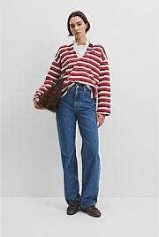 Australian Grown Cotton Stripe Texture Rugby Sweat