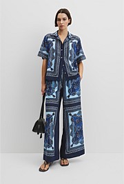 Scarf Print Pull-On Pant