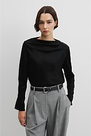 Draped Long Sleeve Shirt