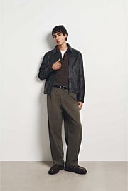 Pleated Wide Leg Chino