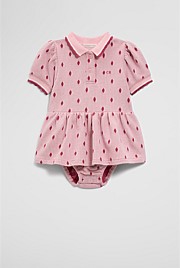 Australian Cotton Short Sleeve Jacquard Romper Dress