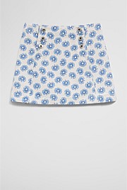 Printed Denim Skirt