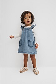 Scallop Denim Pinafore