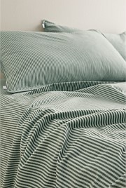 Brae Australian Cotton Stripe Queen Flat Sheet