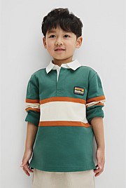 Organically Grown Cotton Panel Stripe Rugby
