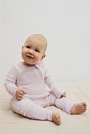 Organically Grown Cotton Stripe Rib Jumpsuit