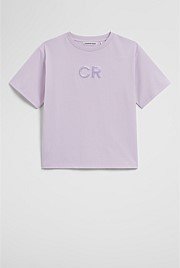 Organically Grown Cotton Short Sleeve Sequin Logo T-Shirt