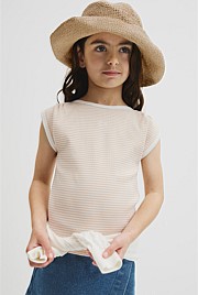 Australian Cotton Short Sleeve Stripe Rib T-Shirt