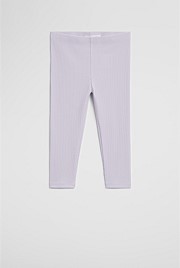 Organically Grown Cotton Blend Solid Rib Legging