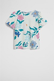 Australian Cotton Short Sleeve Yardage Print T-Shirt