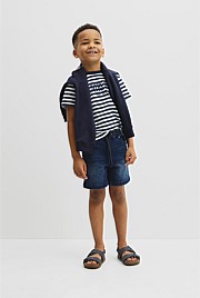 Pull On Denim Straight Pant