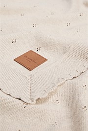 Organically Grown Cotton Blend Knit Detail Blanket