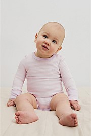 Organically Grown Cotton Long Sleeve Rib Bodysuit
