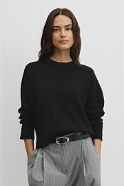 Cotton Linen Crew Neck Knit