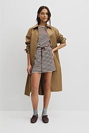 Australian Cotton Blend Stripe Jersey Skirt