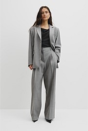 Wool Blend Tailored Pinstripe Pant