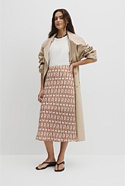Print Bias Midi Skirt